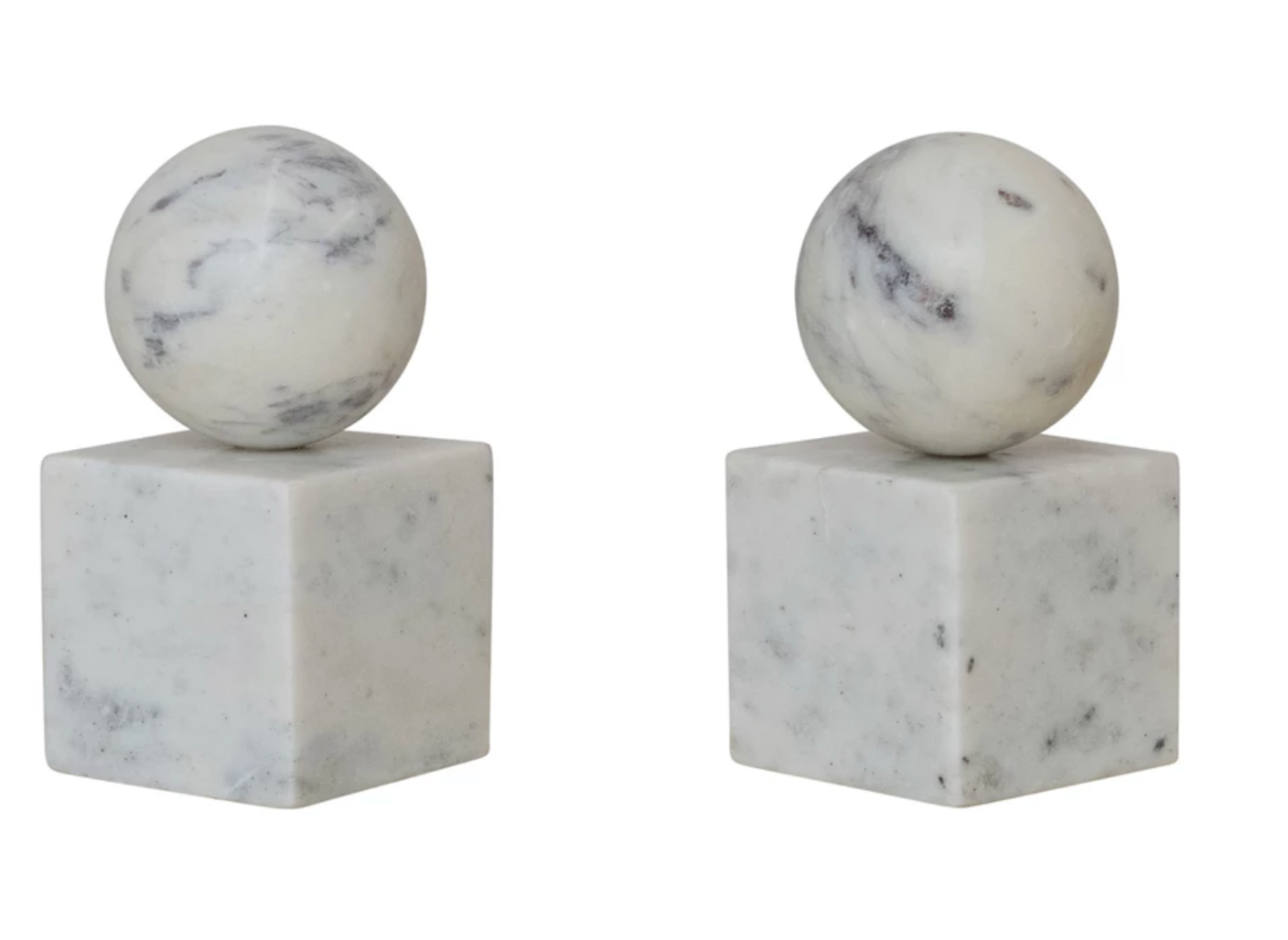 Marble Geometric Bookends