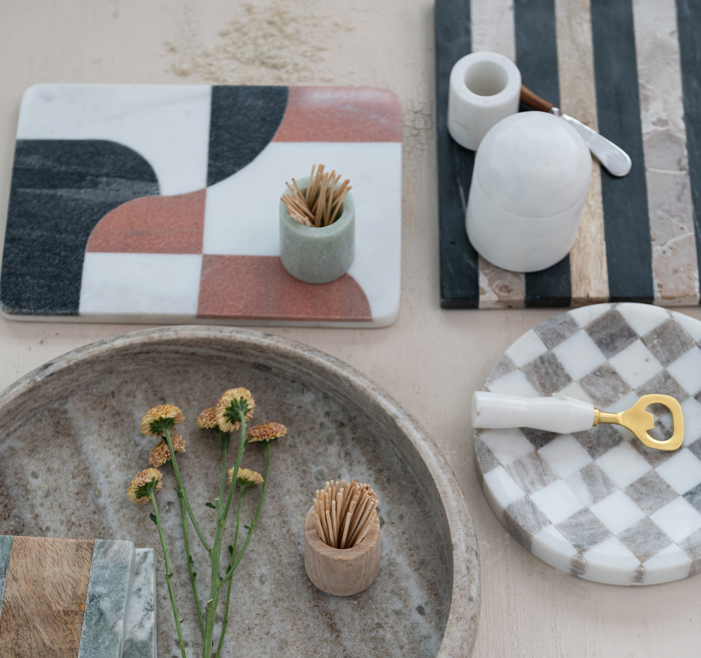 Stainless Steel + Marble Bottle Opener