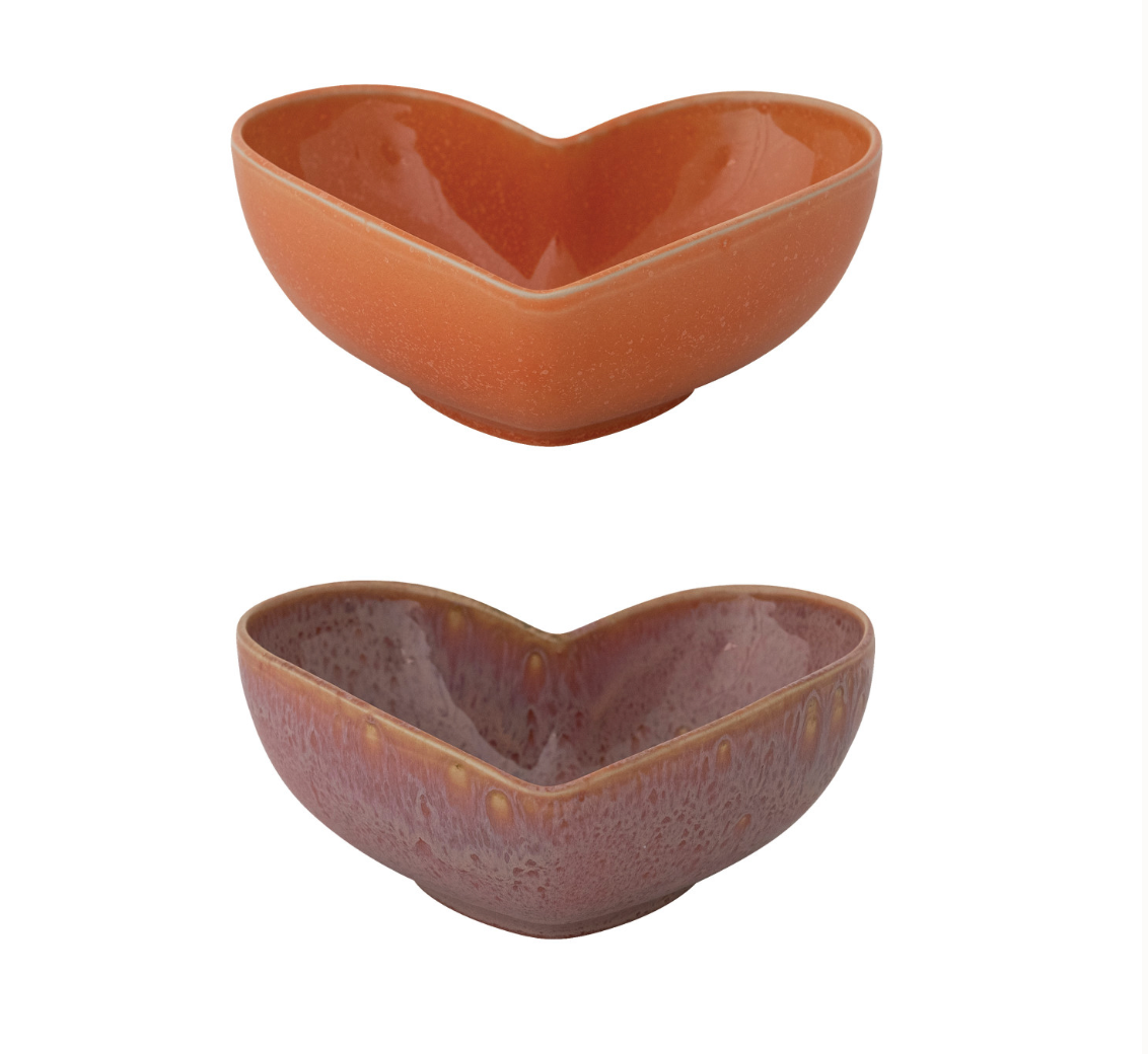 Stoneware Heart-Shaped Bowl