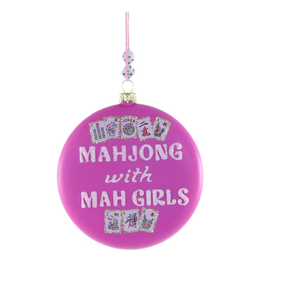 Mahjohng with Man Girls Ornament