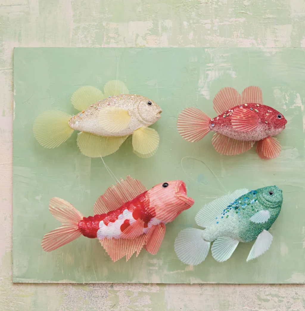 Foam Fish Ornament with Glitter, Sequins + Beads