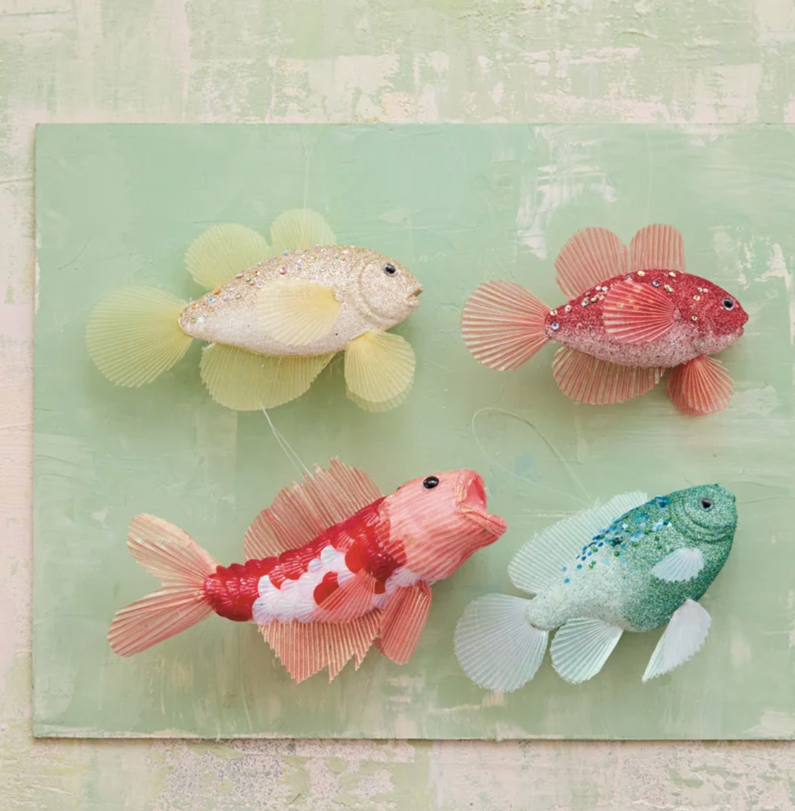 Foam Fish Ornament with Glitter, Sequins + Beads
