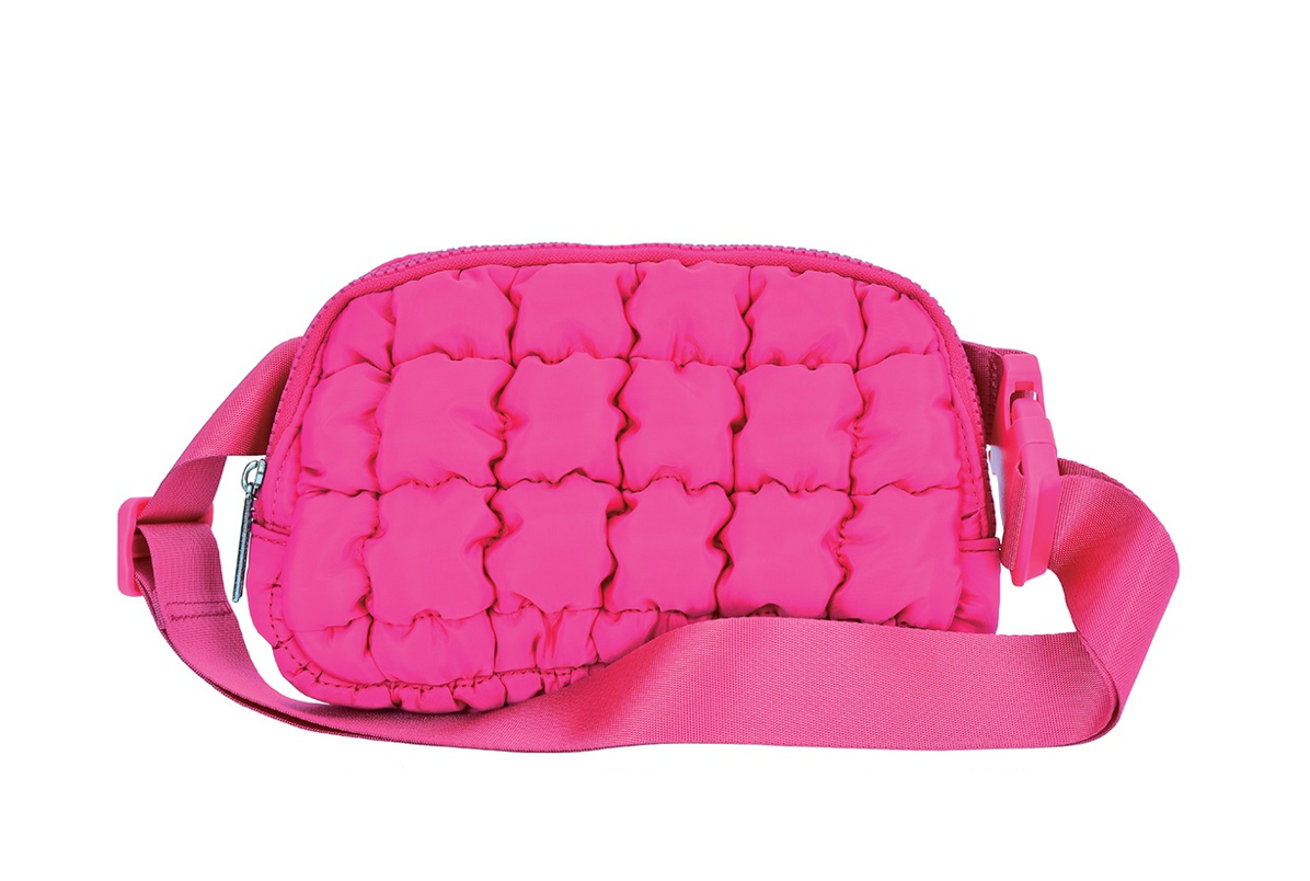Pink Quilted Belt Bag