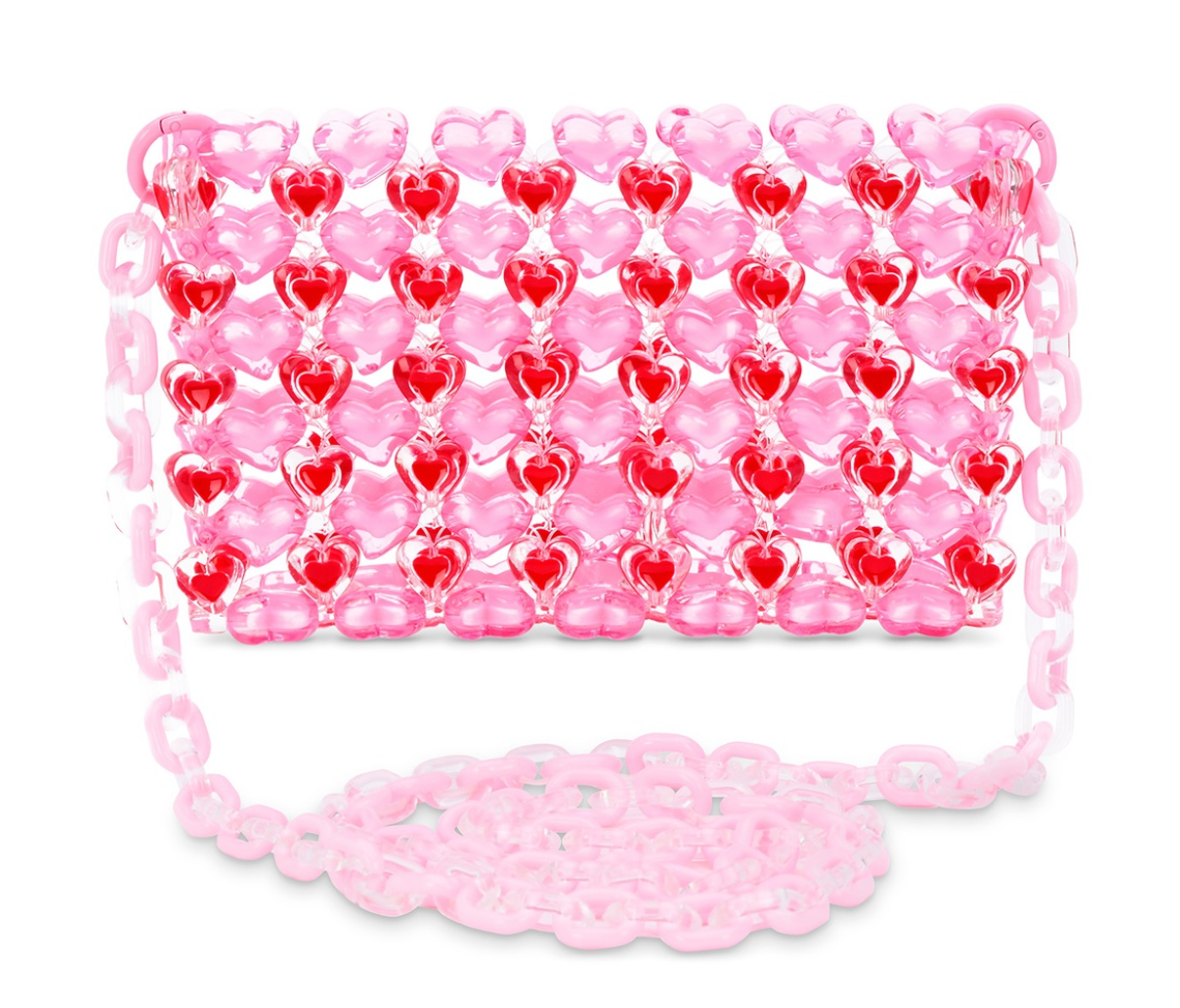 Heart Beaded Crossbody Bag