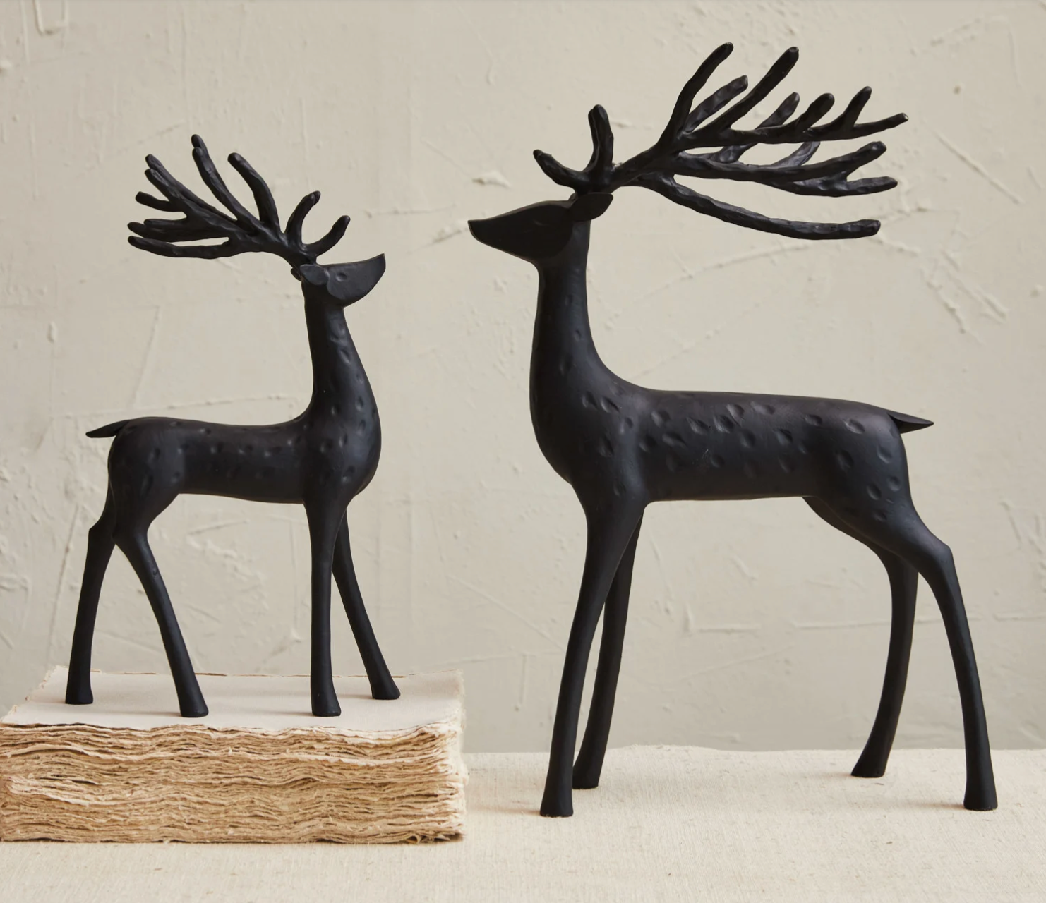 Black Abstract Resin Reindeer