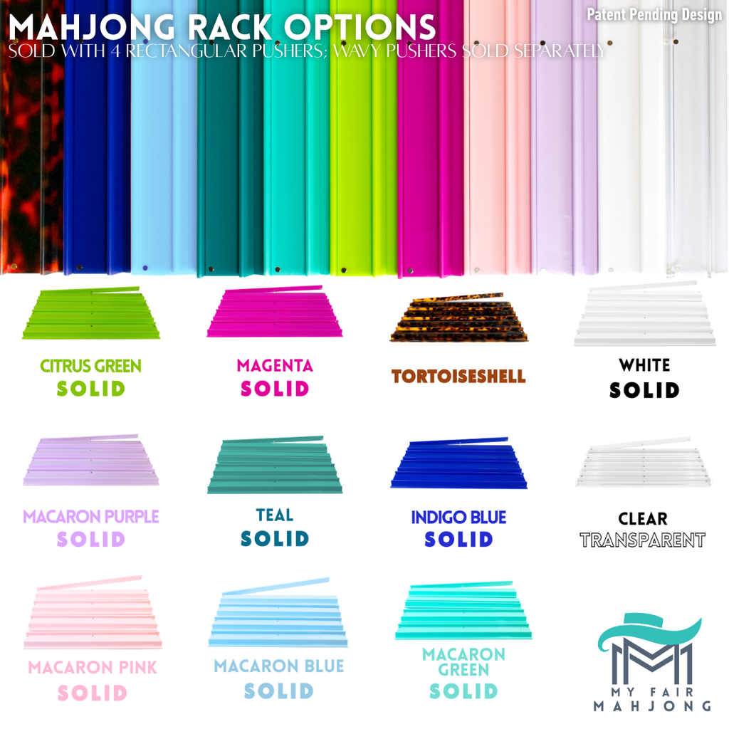 Premium Acrylic Mahjong Racks | 4 Racks + 4 Pushers