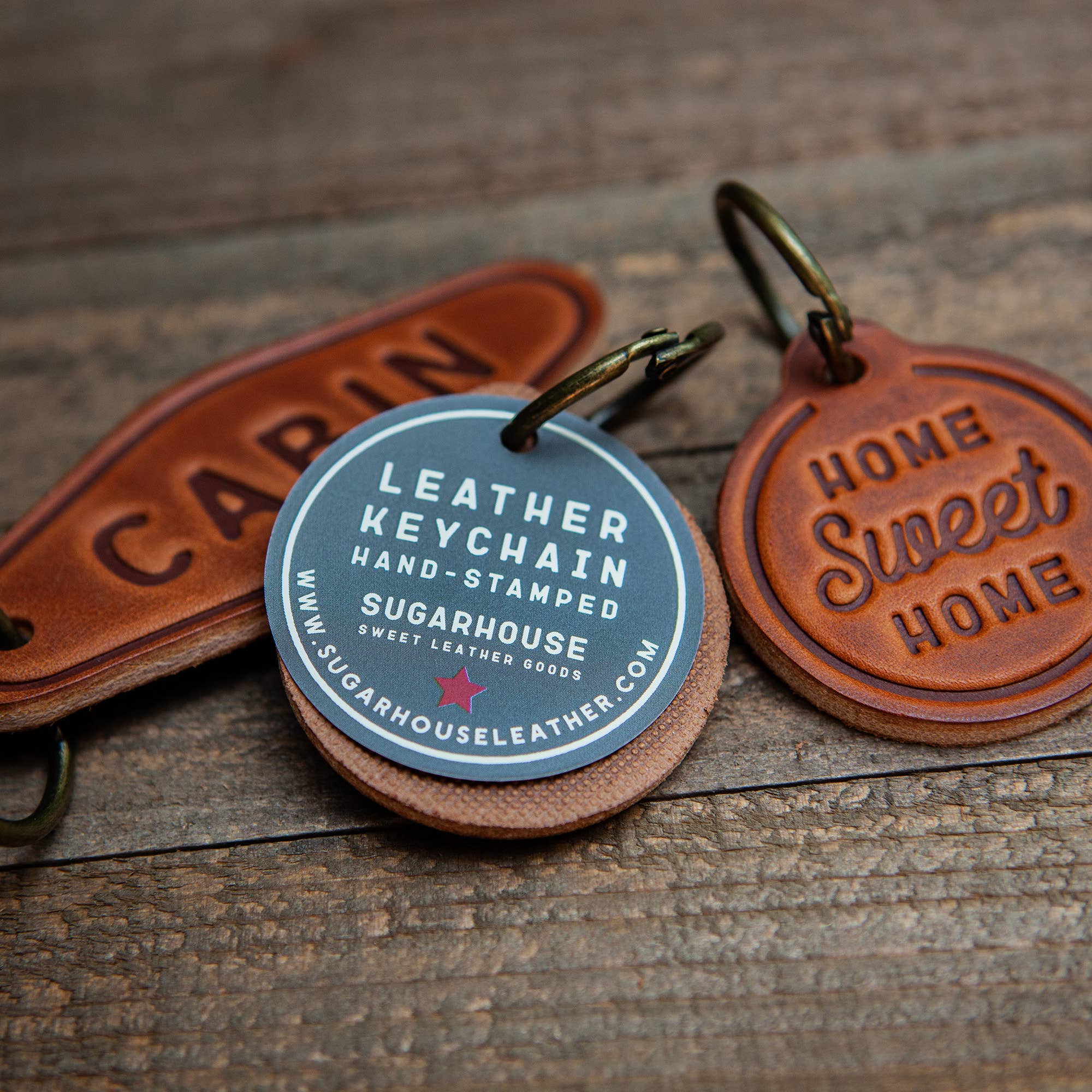 Probably Late Leather Keychain Motel Style
