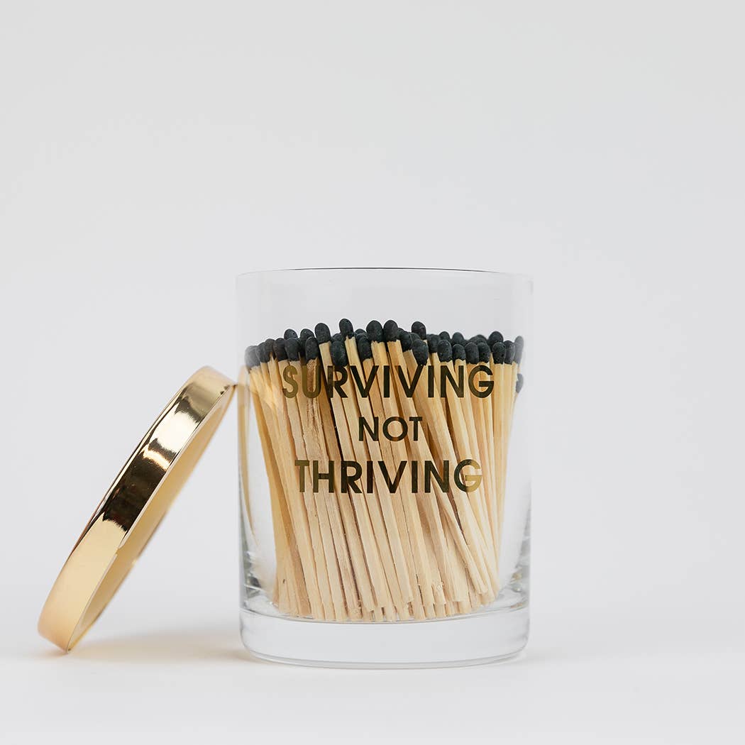 Surviving Not Thriving Match + Rocks Glass Duo Limited