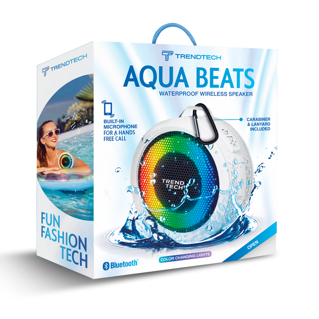 Aqua Beats Waterproof Bluetooth Speaker-White