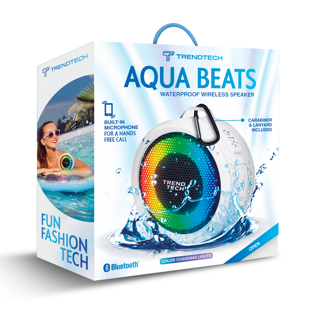 Aqua Beats Waterproof Bluetooth Speaker-White