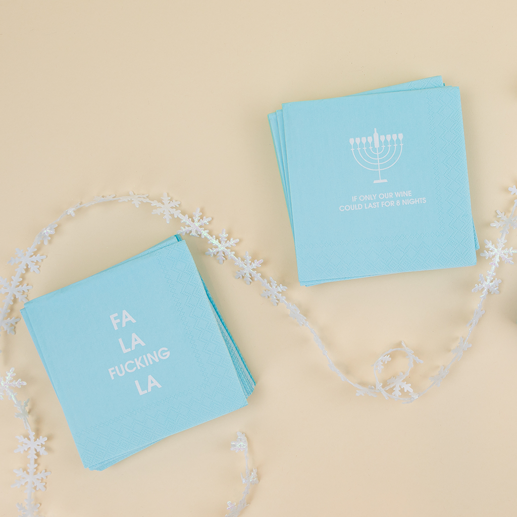 Fa La Fucking La - Funny Holiday Cocktail Napkins