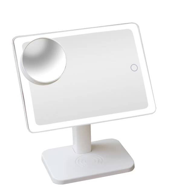 Glam Studio Vanity Mirror and Bluetooth Speaker-White