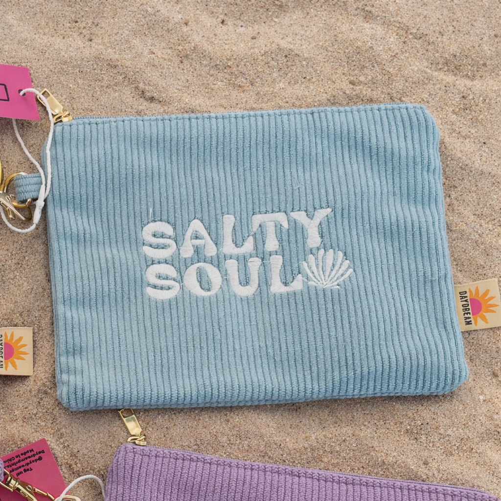 Salty Soul Corduroy Zip Pouch 7x5”