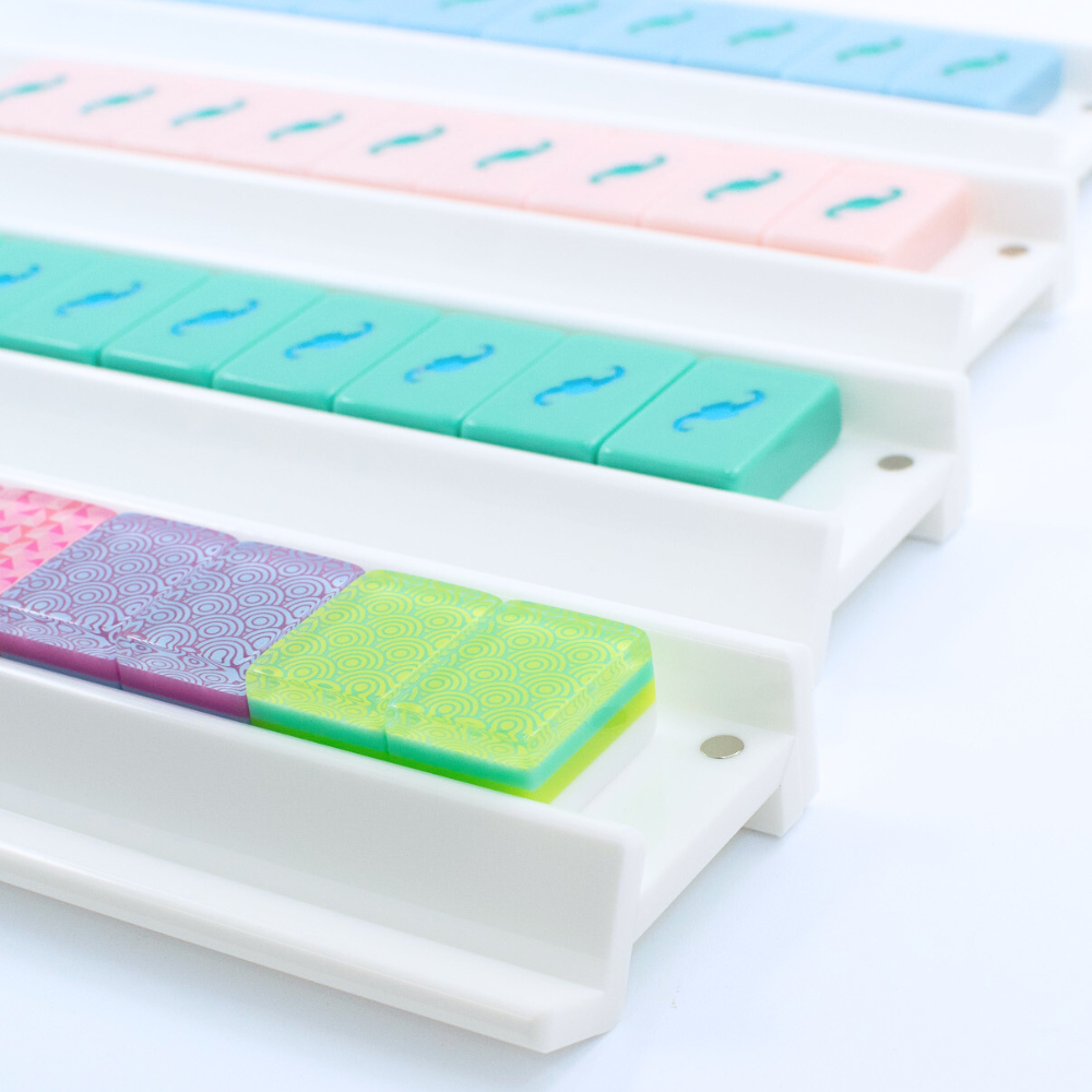 Premium Acrylic Mahjong Racks | 4 Racks + 4 Pushers