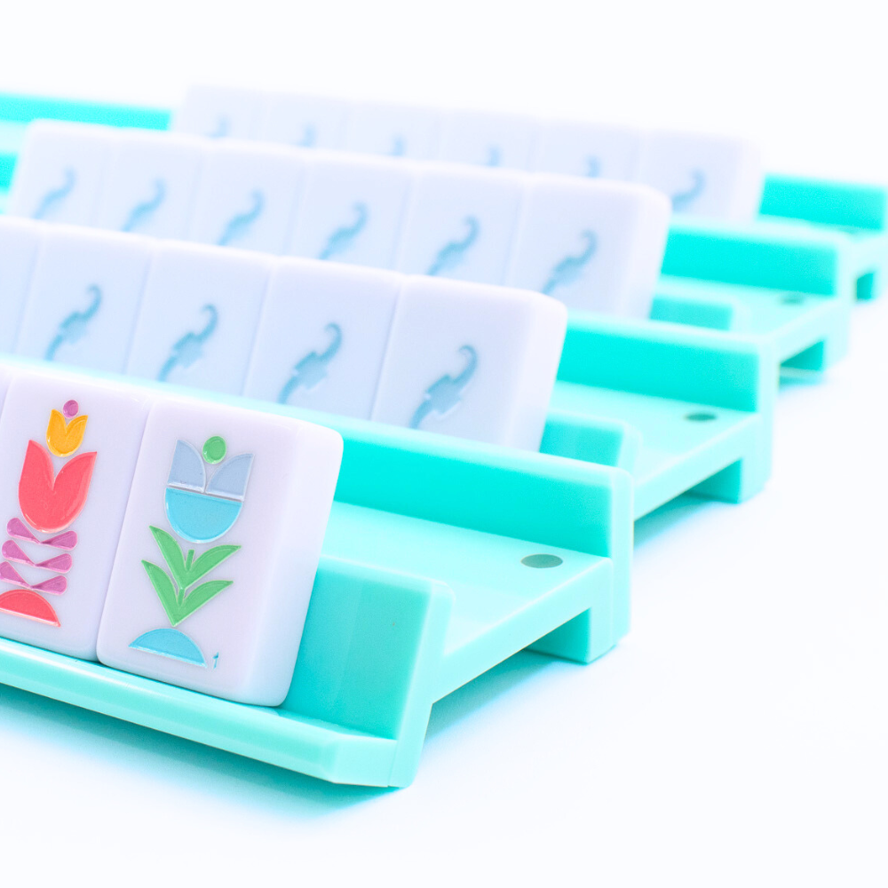 Premium Acrylic Mahjong Racks | 4 Racks + 4 Pushers