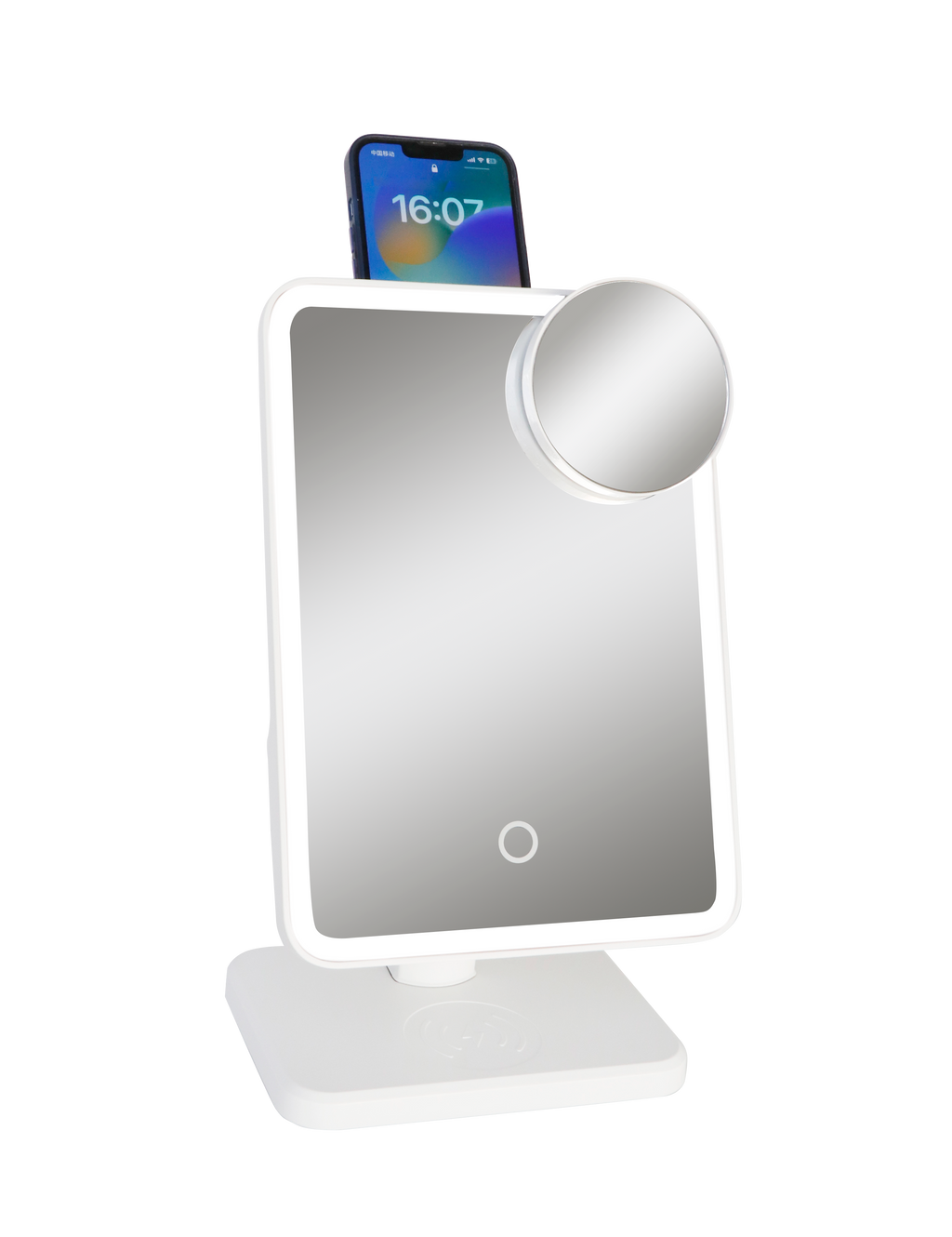 Glam Studio Vanity Mirror and Bluetooth Speaker-White