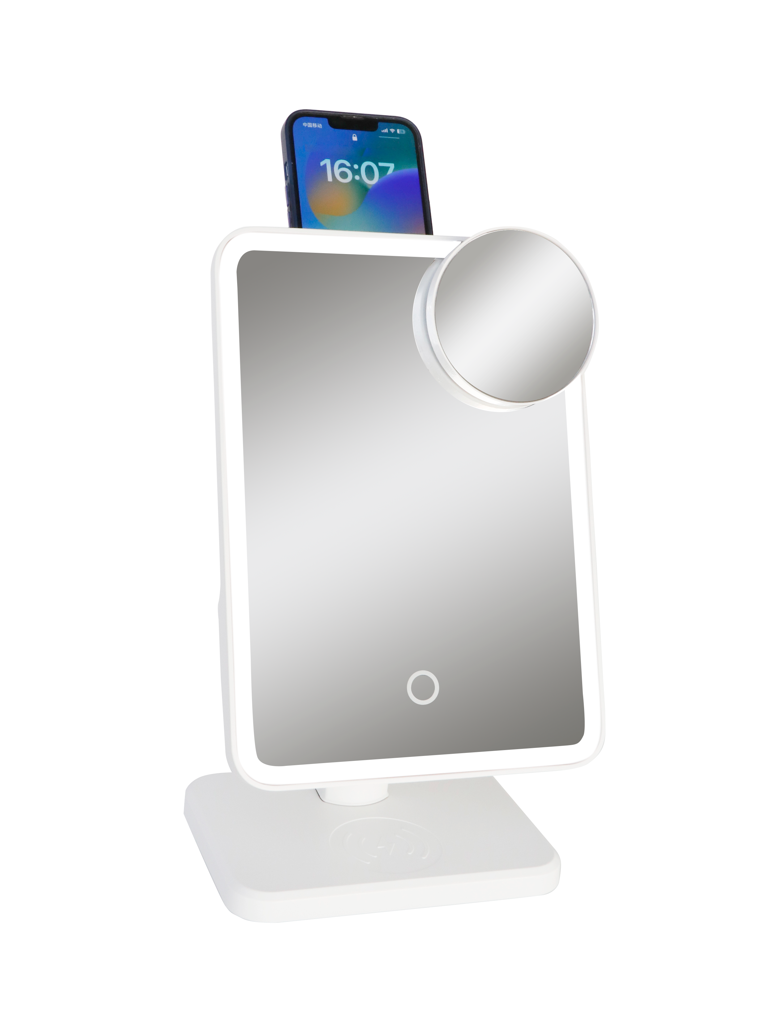 Glam Studio Vanity Mirror and Bluetooth Speaker-White