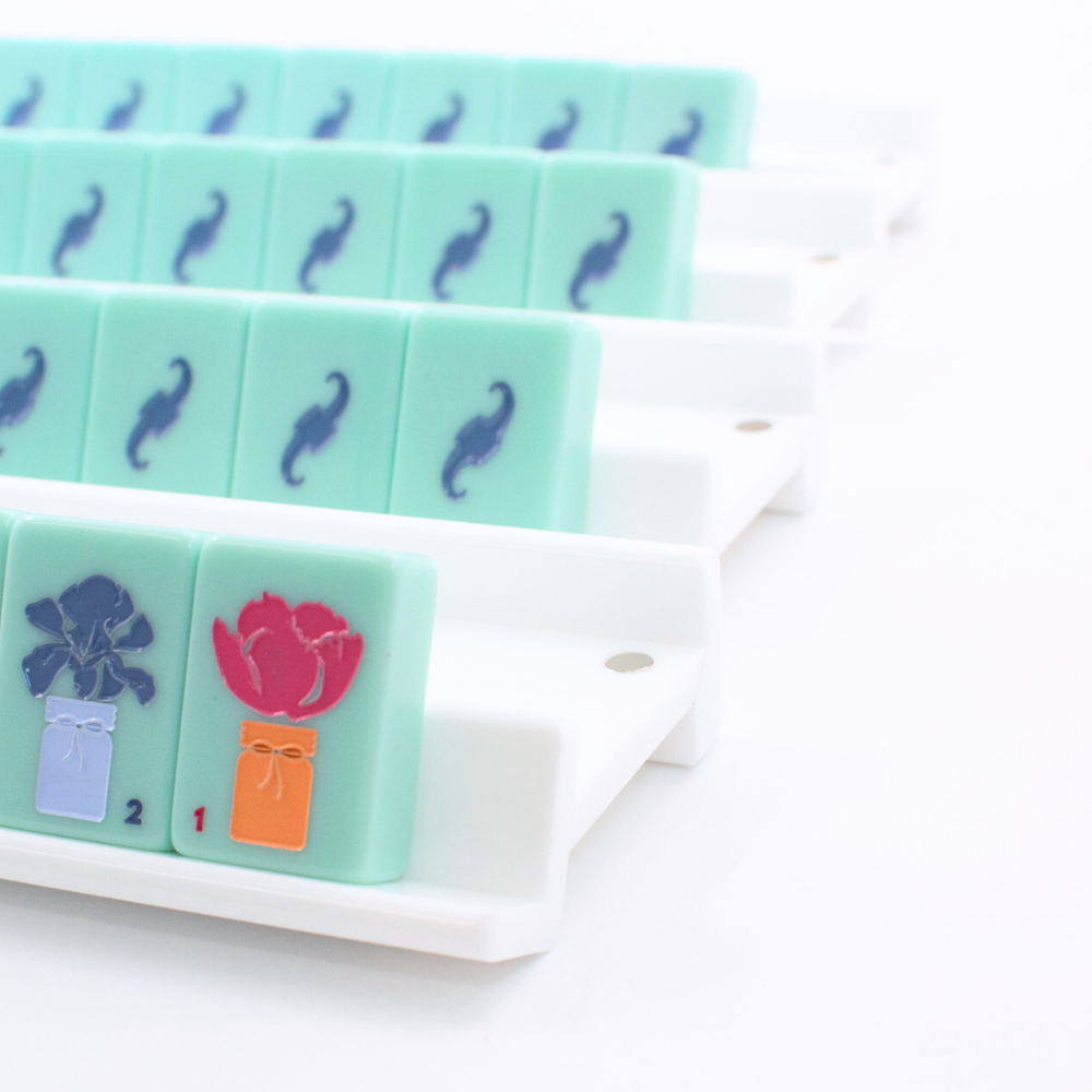 Premium Acrylic Mahjong Racks | 4 Racks + 4 Pushers