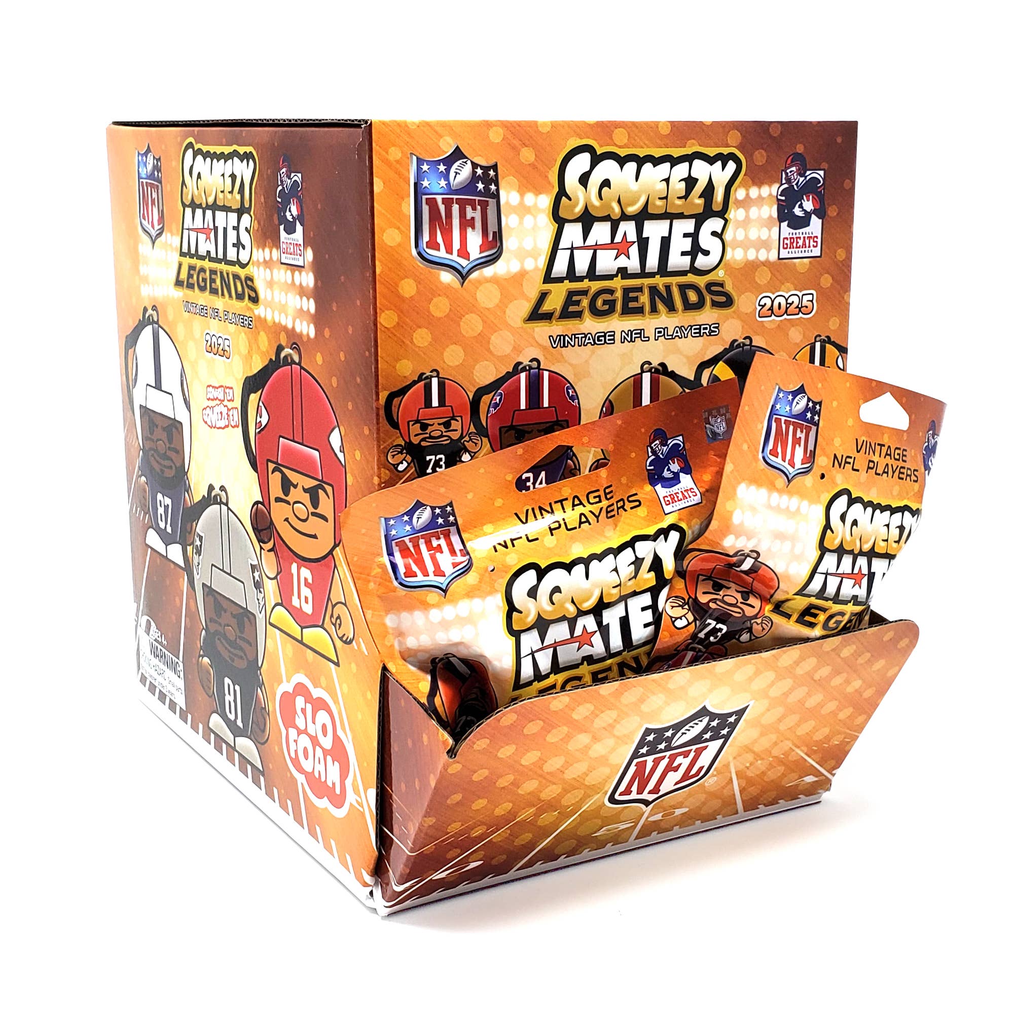 NFL SqueezyMates Legends Gravity Feed Display 2025