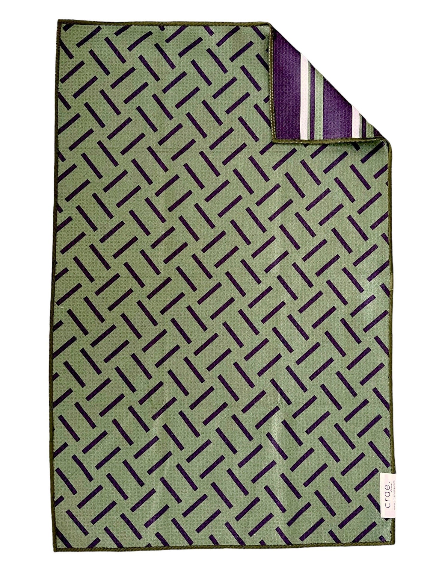 Al: Reversible: Hand Towel / Green/Black