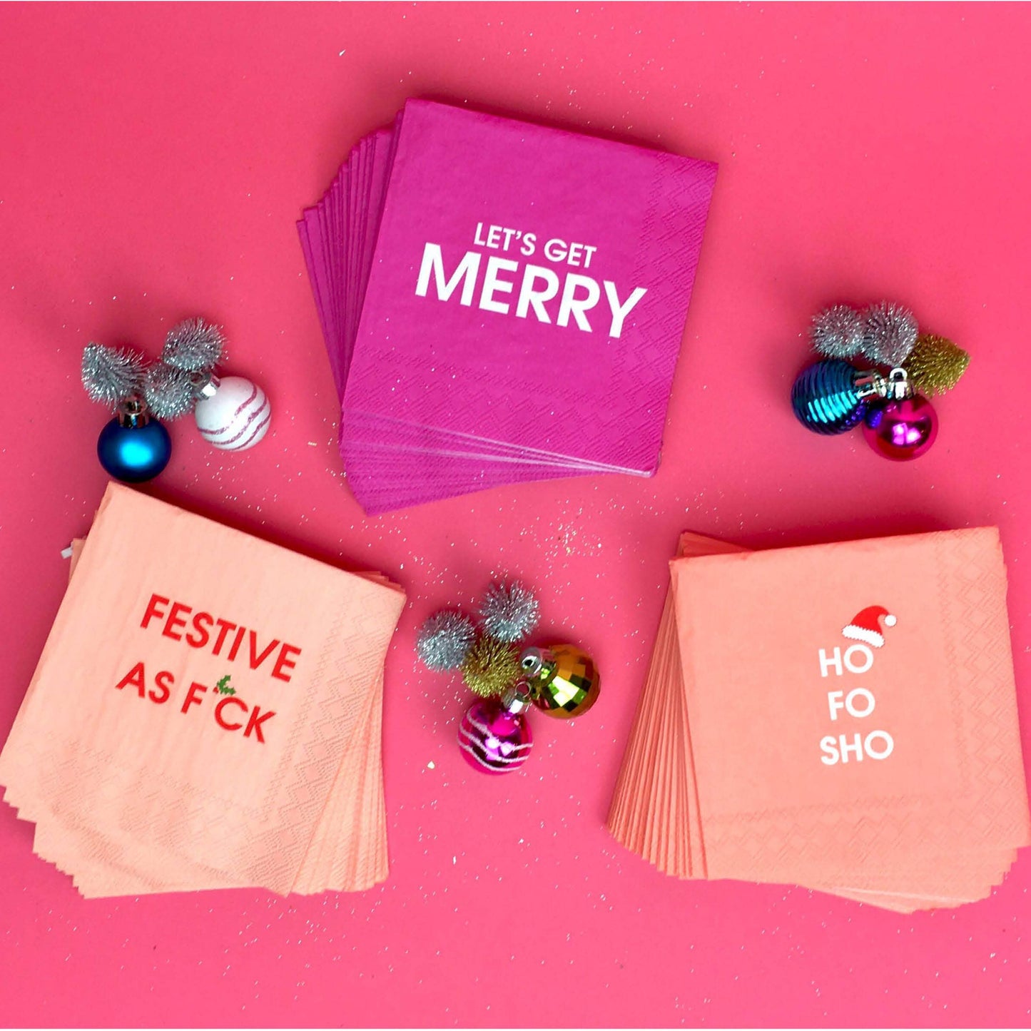 Let's Get Merry - Holiday Cocktail Napkins