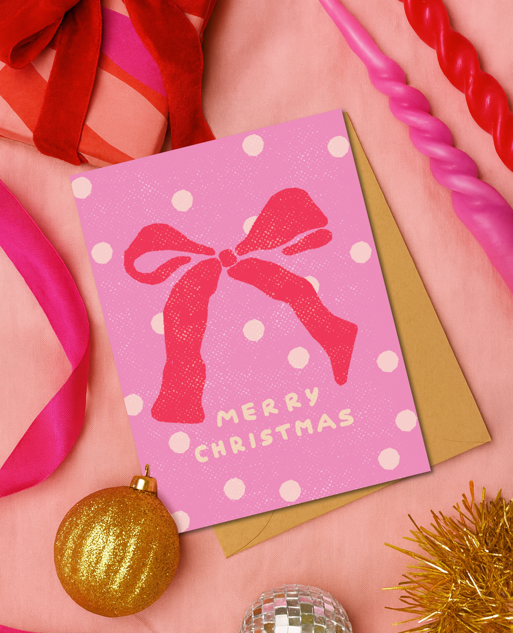 Cute Bow Christmas Card