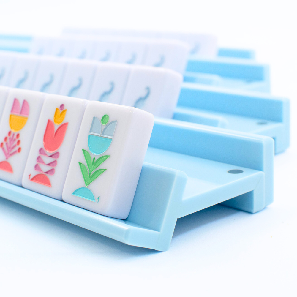 Premium Acrylic Mahjong Racks | 4 Racks + 4 Pushers