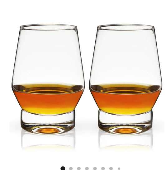 Crystal Whiskey Glasses with Heavy Base