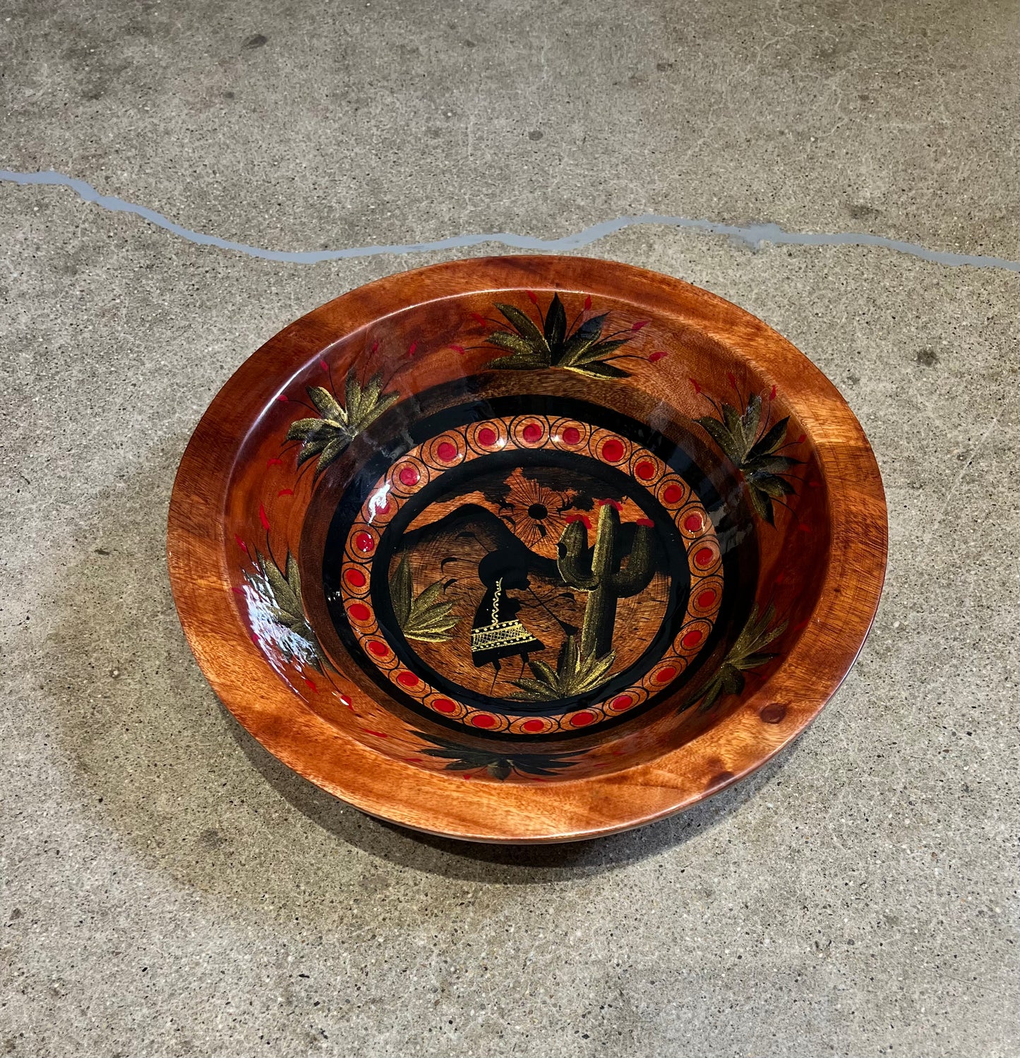 Hand Painted Wood Bowl