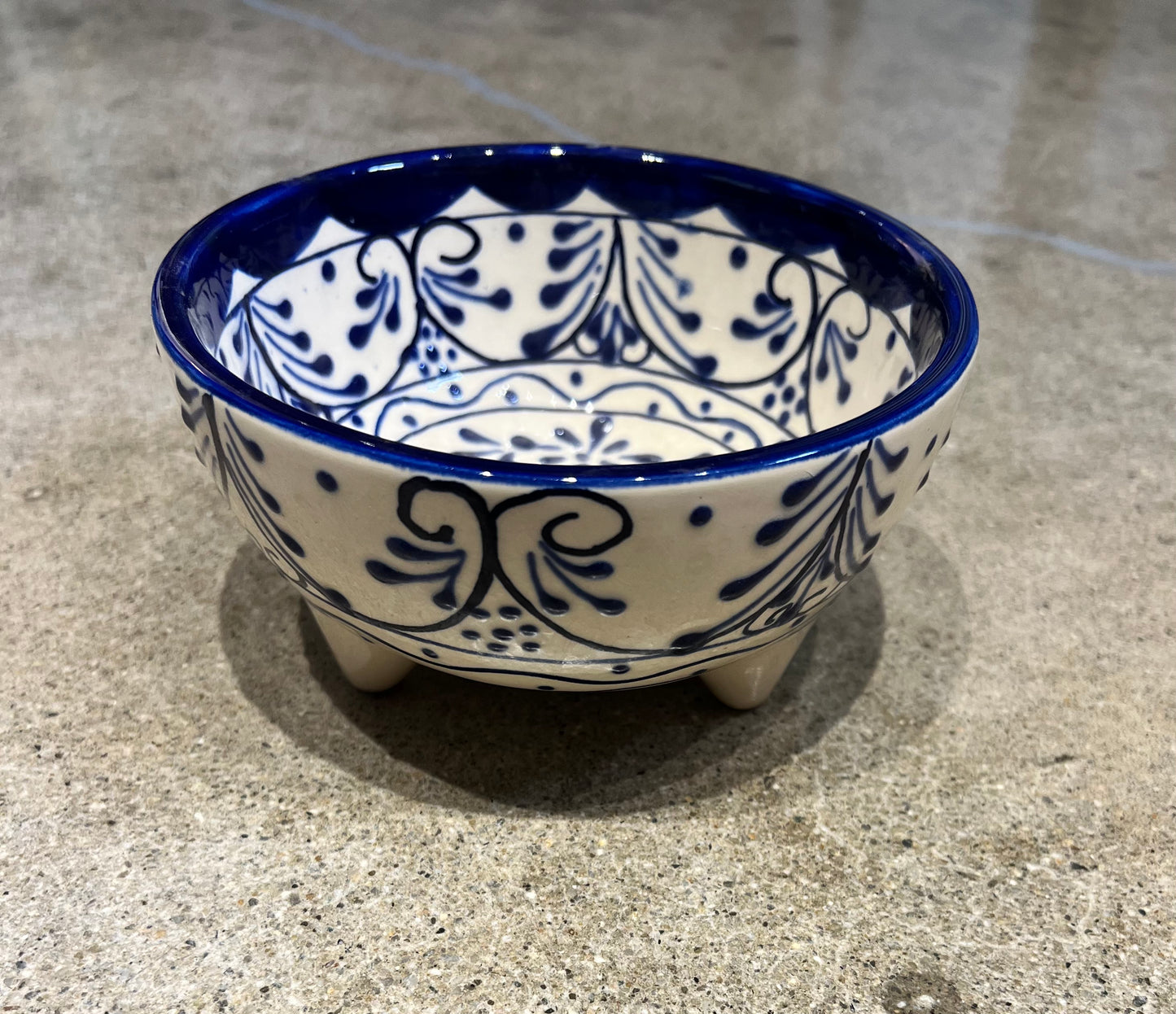 Azul Hand Painted Molcajete Bowl