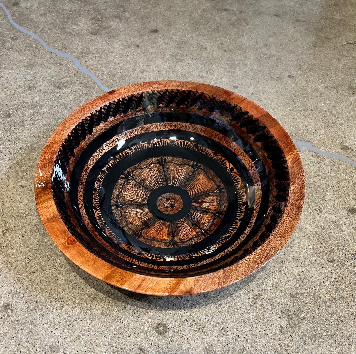 Hand Painted Wood Bowl