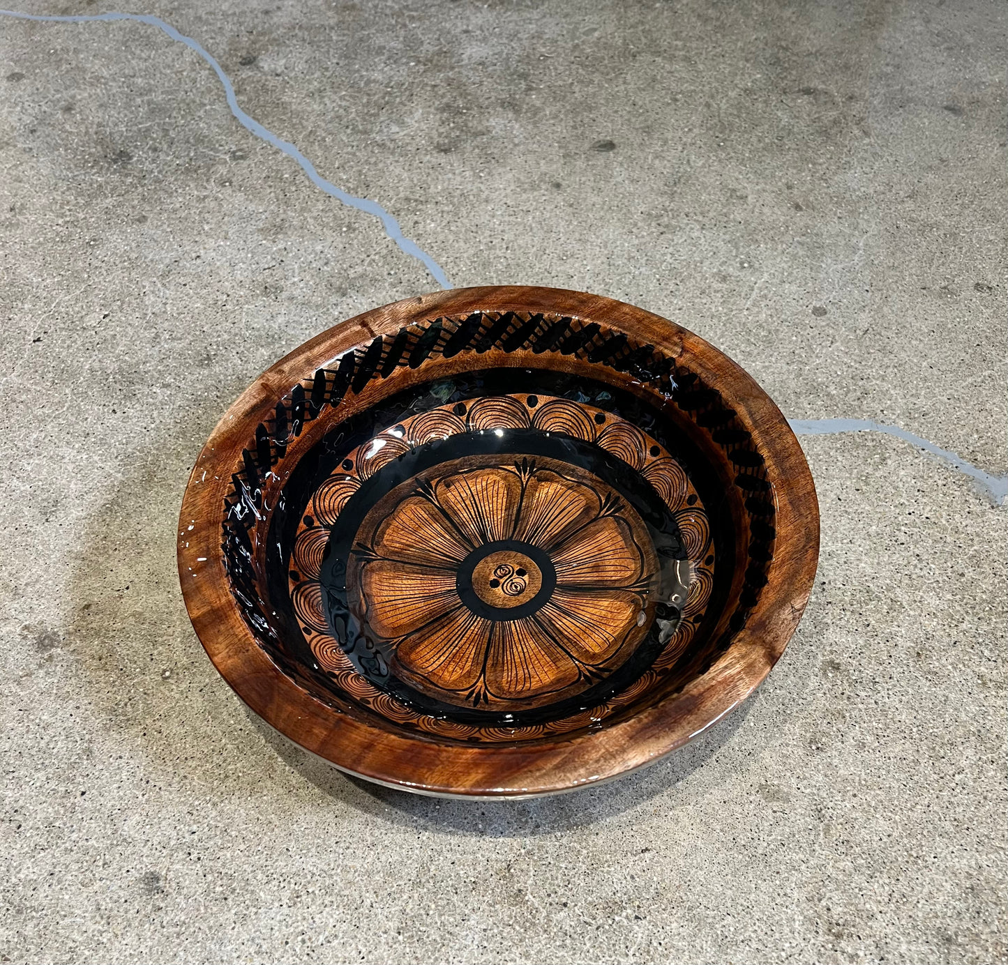 Hand Painted Wood Bowl