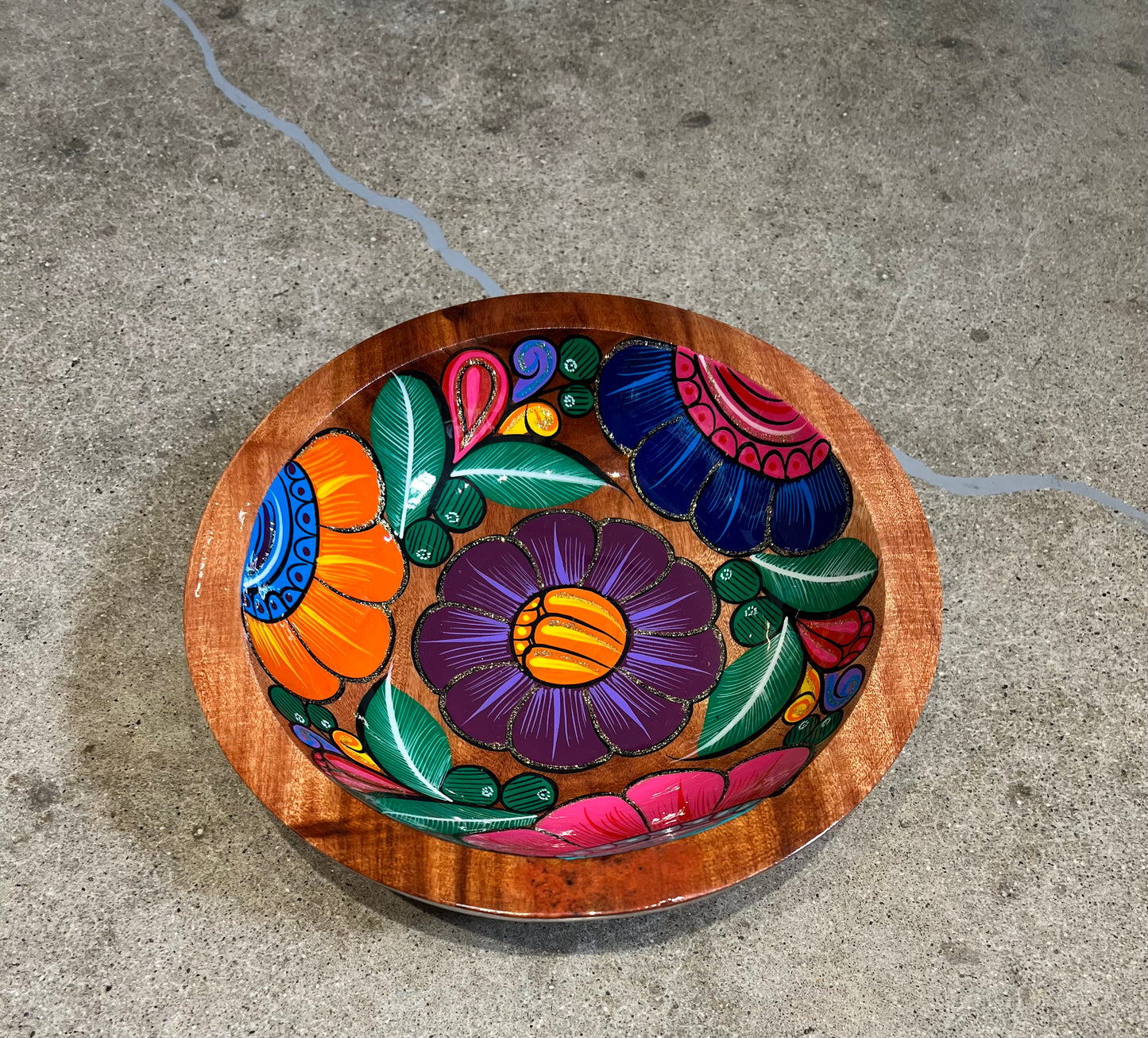 Hand Painted Wood Bowl