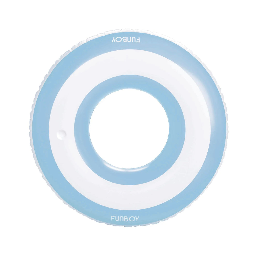 Blue and White Stripe Float