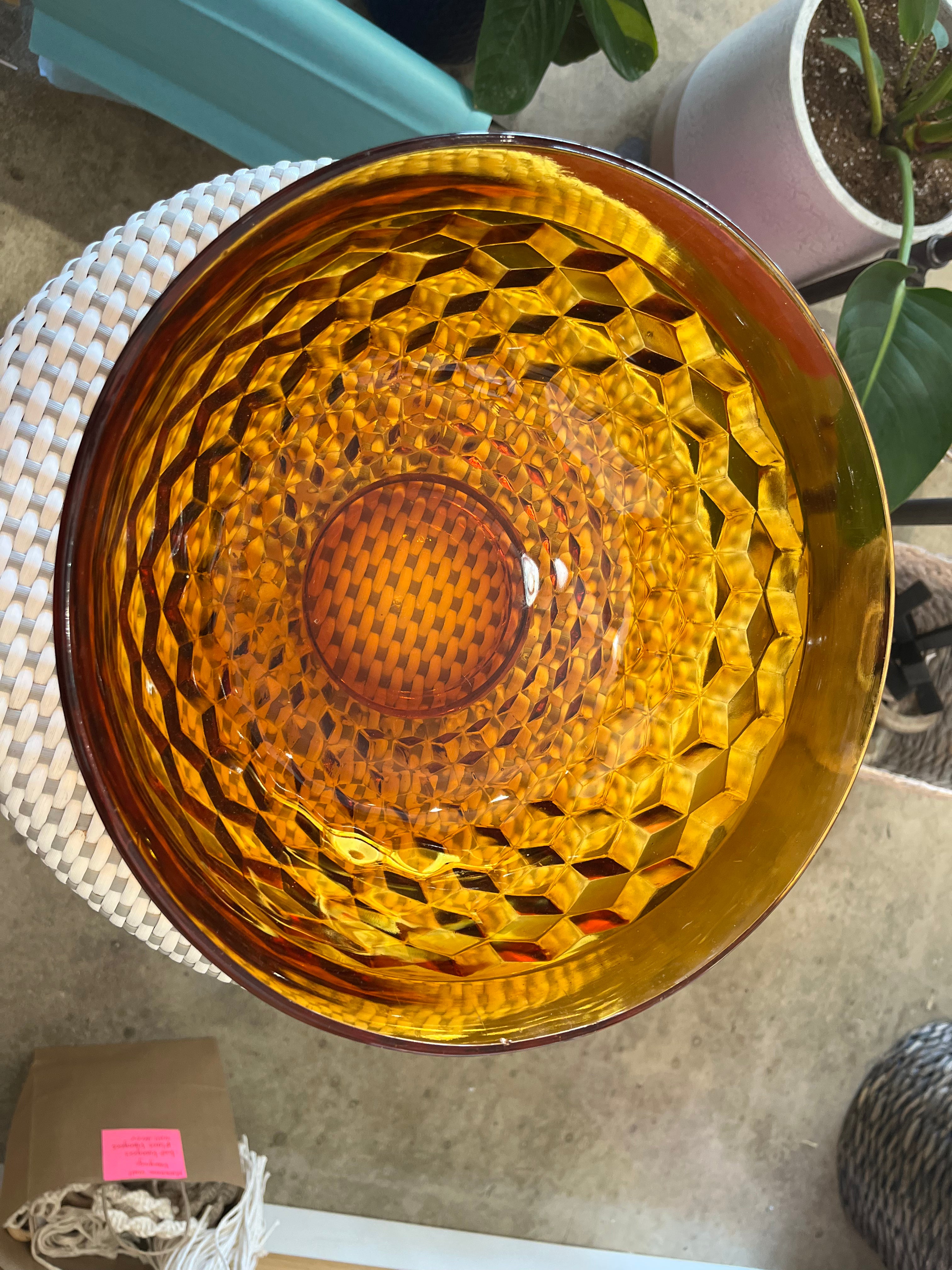 Amber Glass Bowl