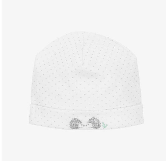 White Hedgehog Heyday Pima Cotton Baby Hat