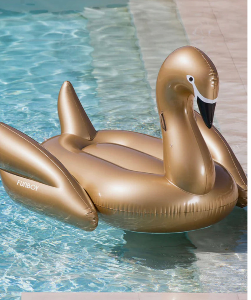 Gold Swan Pool Float