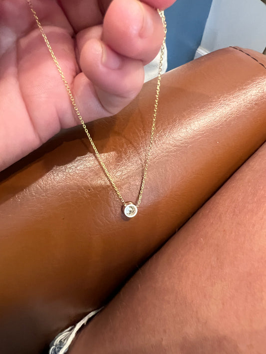 Diamond solitaire necklace