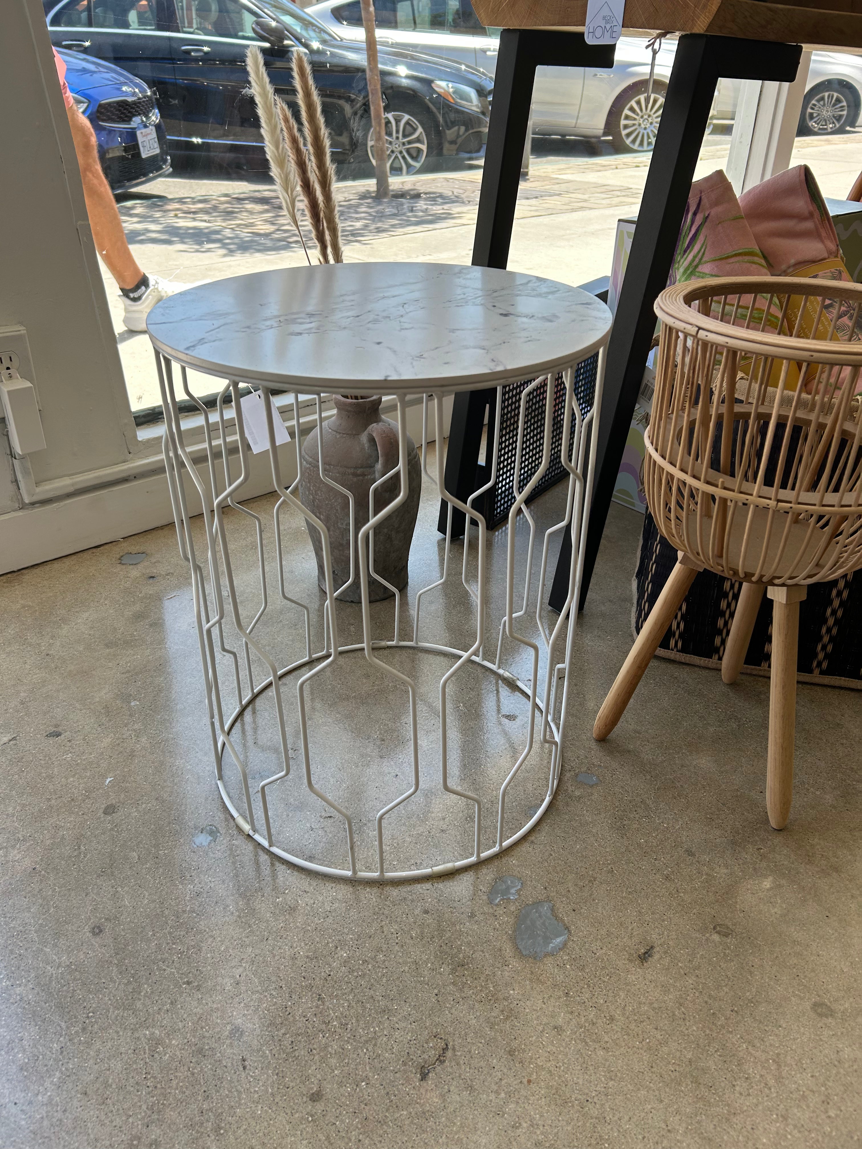 Retro White Sidetable
