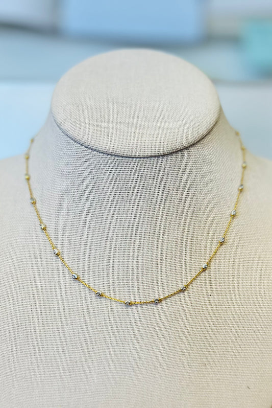 Diamond Cut Bead Necklace