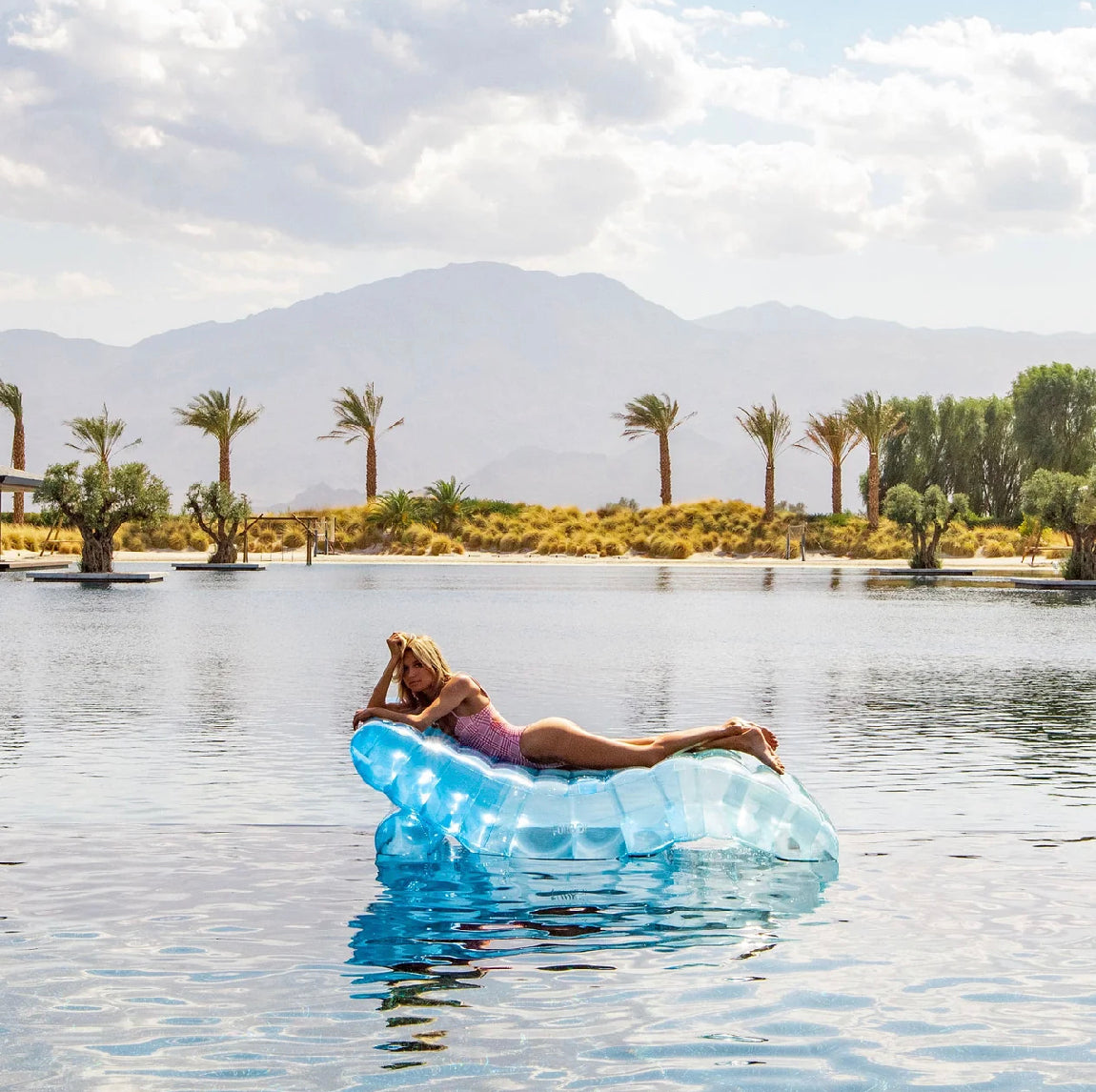 Clear Blue Chaise Lounger