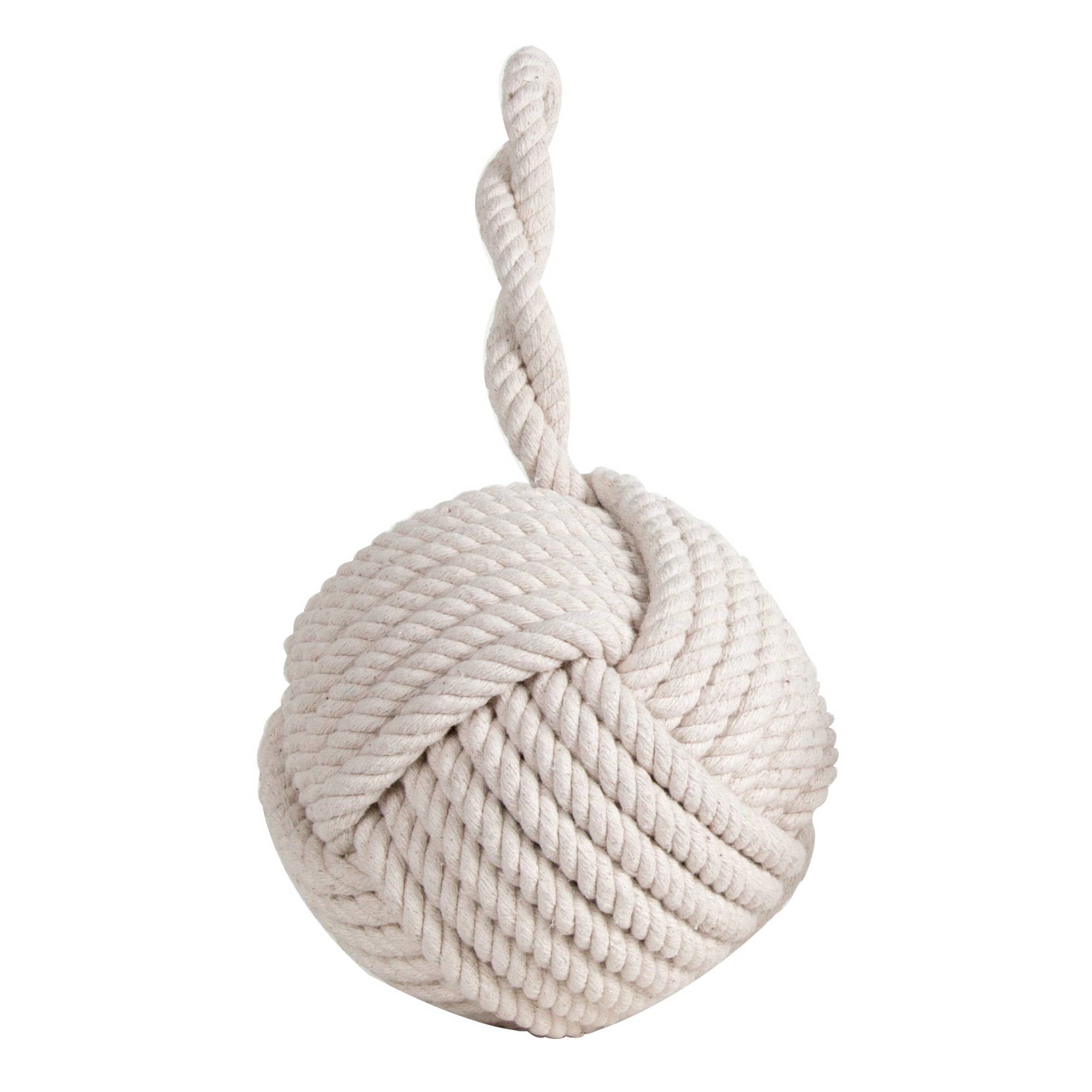 Rope Knot Doorstop in White