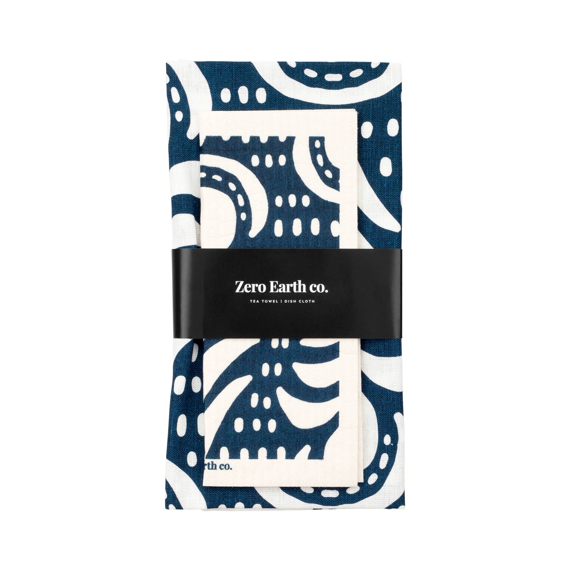Tea Towel & Eco Dish Cloth Set in Curious Navy