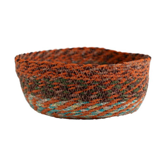 Woven Sari Basket Bowl - Large