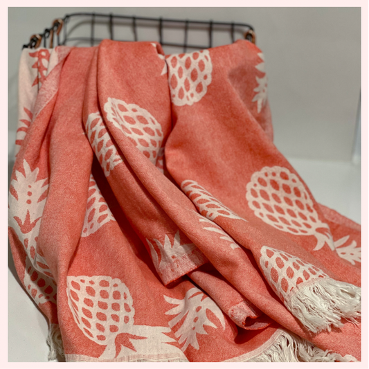 Orange Pineapple Beach Towel