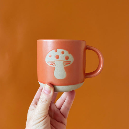 Retro Mushroom Ceramic Mug