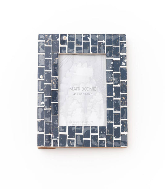 Sitaara Glass Tile Picture Frame - Midnight Blue 4x6