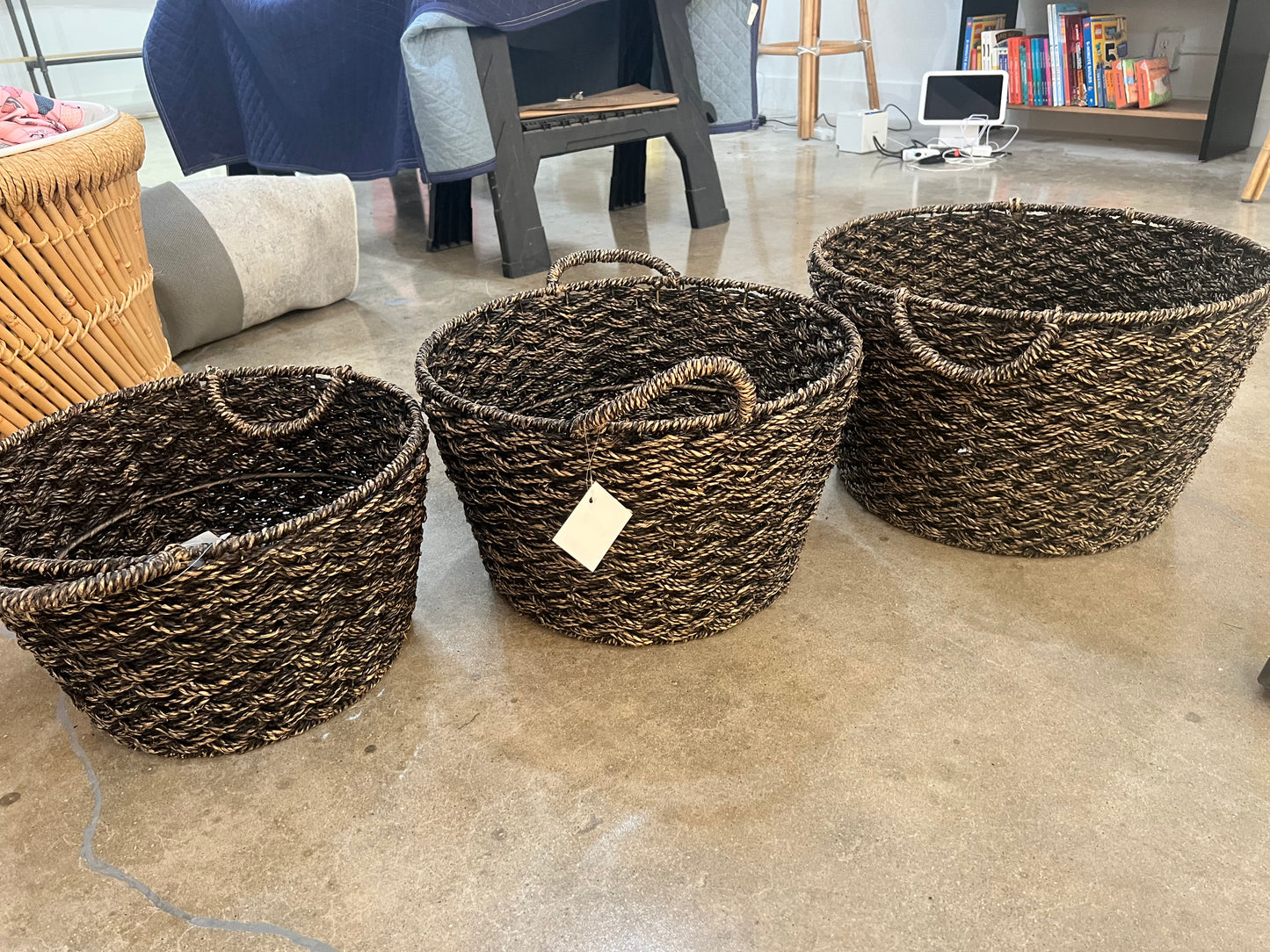 Black and Tan Wicker Baskets