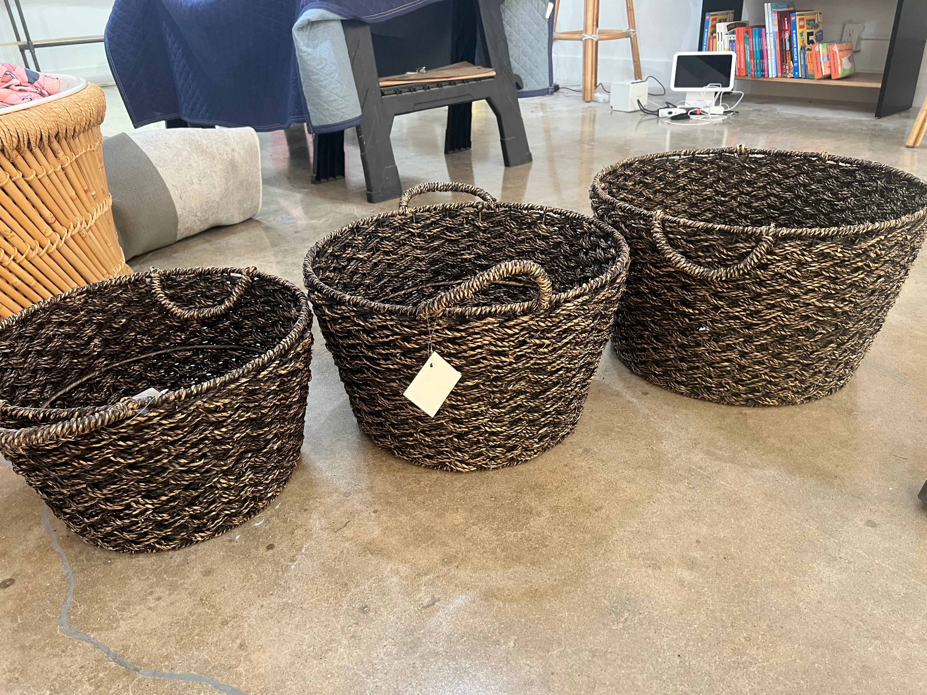 Black and Tan Wicker Baskets