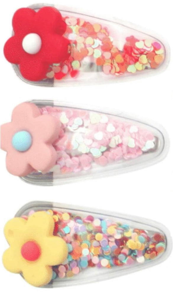 Flower Shaker Pop Hair Clips